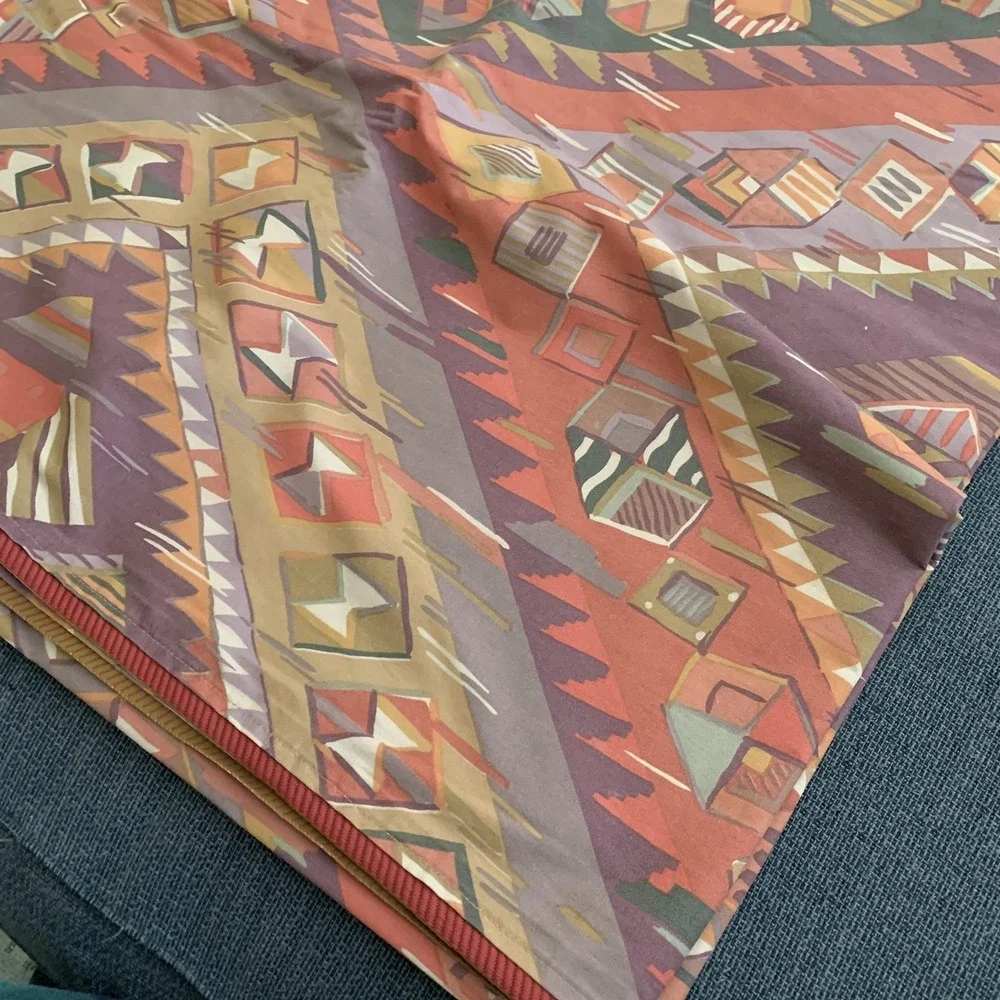 Vintage Collier Campbell Moroccan Sunset Aztec Southwestern Sheet‎ King